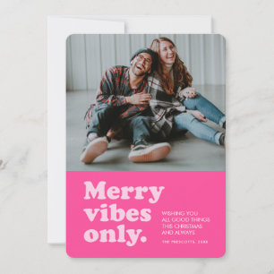 Cartão De Festividades A feliz retrorreflectora vibe fotos cor-de-rosa-qu