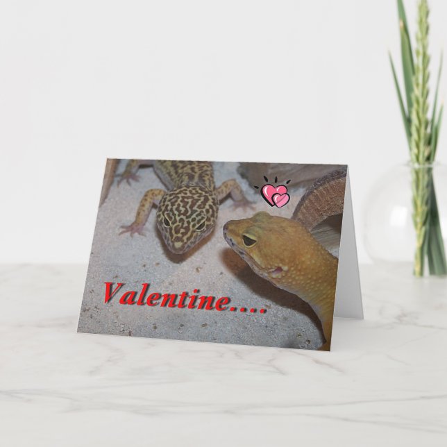 Cartão De Festividades A Gecko Will You Be Mine Valentine's Card (Frente)