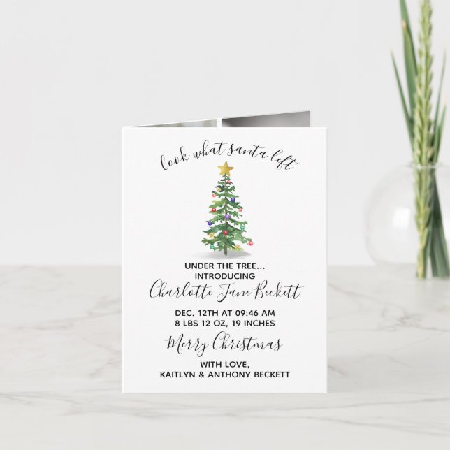 Cartão De Festividades A Gift From Santa | 6 Photo Christmas Birth (Frente)