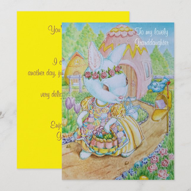 CARTÃO DE FESTIVIDADES A GRANDDAUGHTER'S PERSONALIZED EASTER CARD  (Frente/Verso)