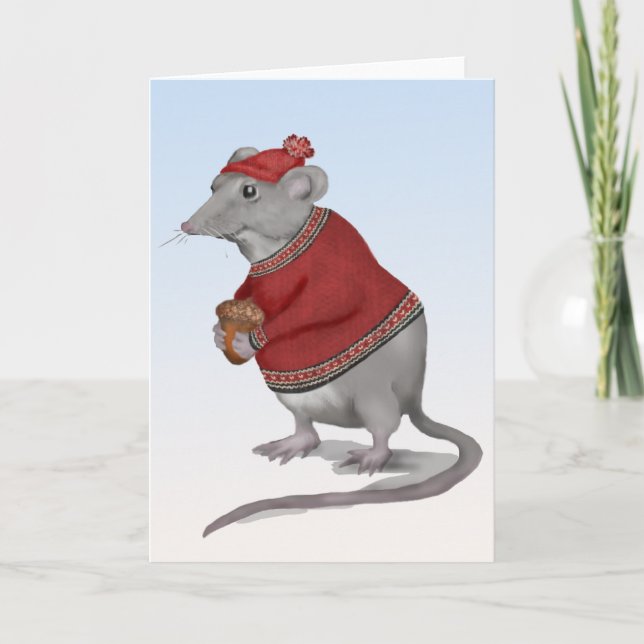 Cartão De Festividades A Grateful Mouse Greeting Card (Frente)