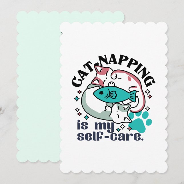 Cartão De Festividades A Guarda-Gato É A Minha Autoassistência: Gatos Com (Frente/Verso)