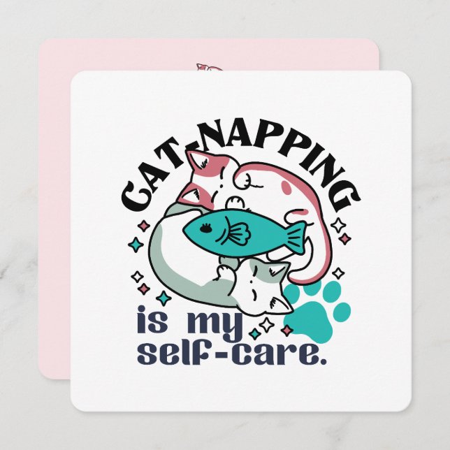 Cartão De Festividades A Guarda-Gato É A Minha Autoassistência: Gatos Com (Frente/Verso)