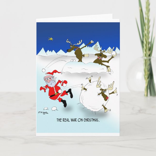 Cartão De Festividades A Guerra Real no Natal (Frente)
