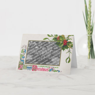 Cartão De Festividades "A Happy Christmas" Vintage Photo Frame Card