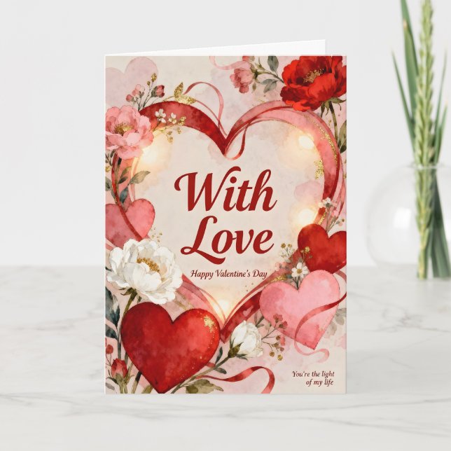 Cartão De Festividades A Heart with Love Valentine (Frente)