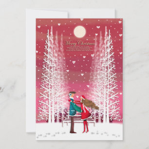 Cartão De Festividades A imagem de Natal do casal feliz