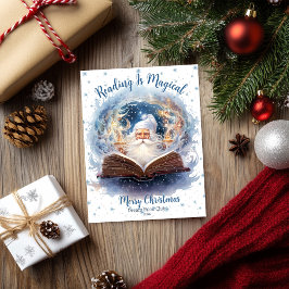 Cartão De Festividades A Leitura é um Floco de Neve Mágico Design