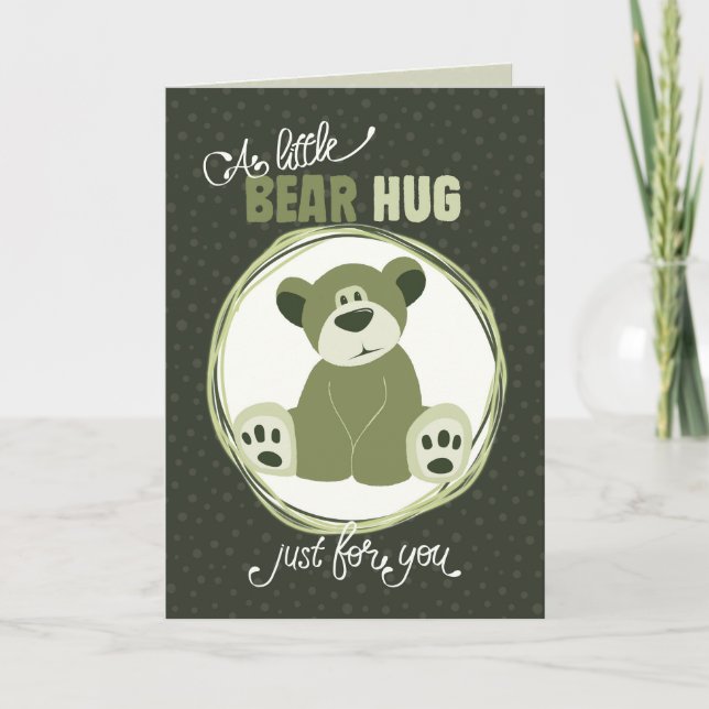 Cartão De Festividades A Little Bear Hug Greeting Card (Frente)