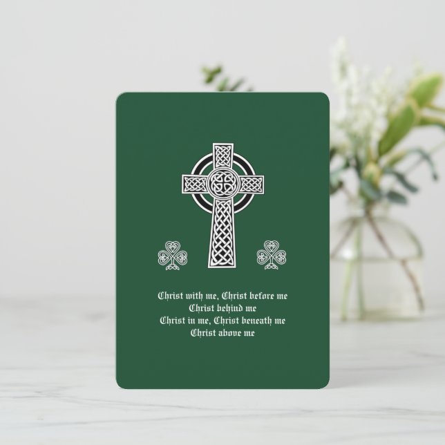 Cartão De Festividades A Lorica de Saint Patrick Prayer (curta) (Em pé/Frente)