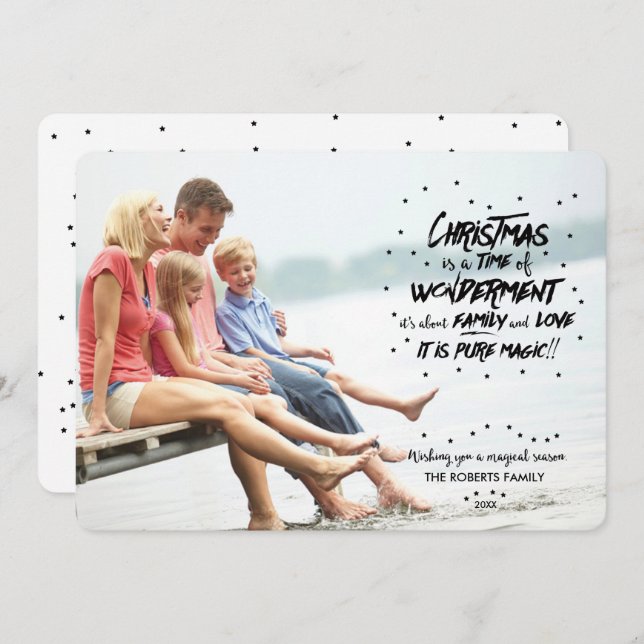 Cartão De Festividades A magia do Natal Feriado (Frente/Verso)