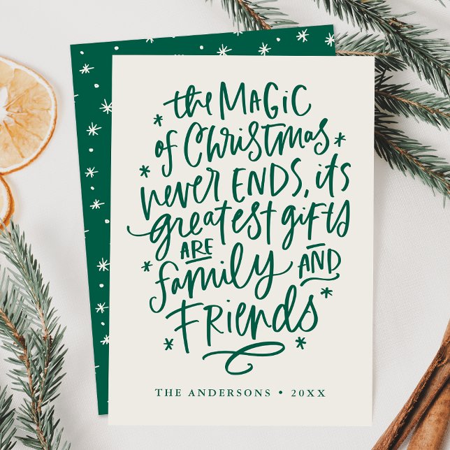 Cartão De Festividades A Mágica do Beige de Natal e a Não Foto Verde (Criador carregado)