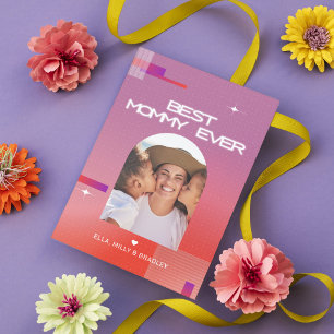 Cartão De Festividades A MELHOR MAMÃE Celestial Foto do Dia de as mães