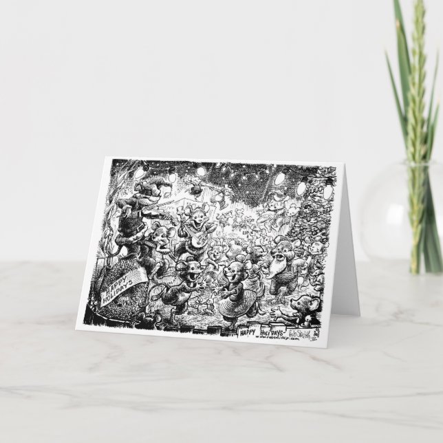 Cartão De Festividades A Merry Mouse Christmas (Frente)