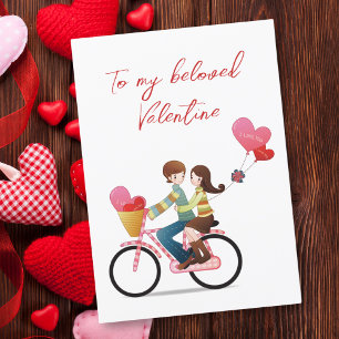 Cartão De Festividades A minha bicicleta da equitação do casal dos