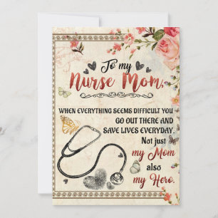 Cartão De Festividades À Minha Enfermeira Mãe Presente, Carta De Amor F