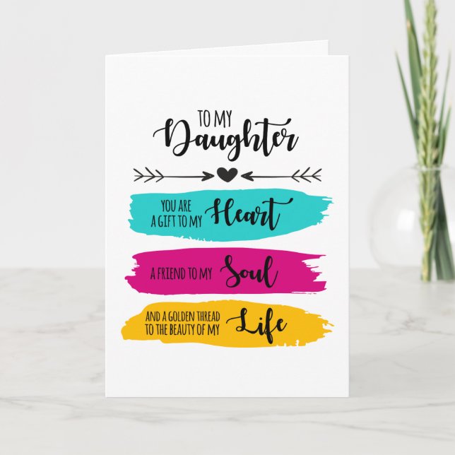 Cartão De Festividades À Minha Filha (Frente)