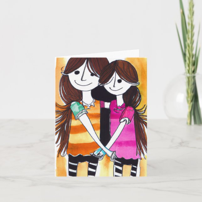 Cartão De Festividades À Minha Irmã No Aniversário. Irmã para Irmã (Frente)