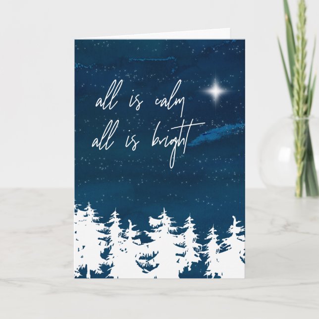 Cartão De Festividades A Noite Estrelada Tudo Está Calmo, Tudo Está Brigh (Frente)