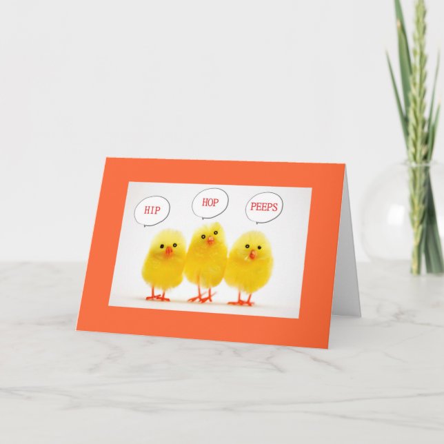 Cartão De Festividades "A PÁSCOA 1rua PEEPS PARA A PÁSCOA" (Frente)