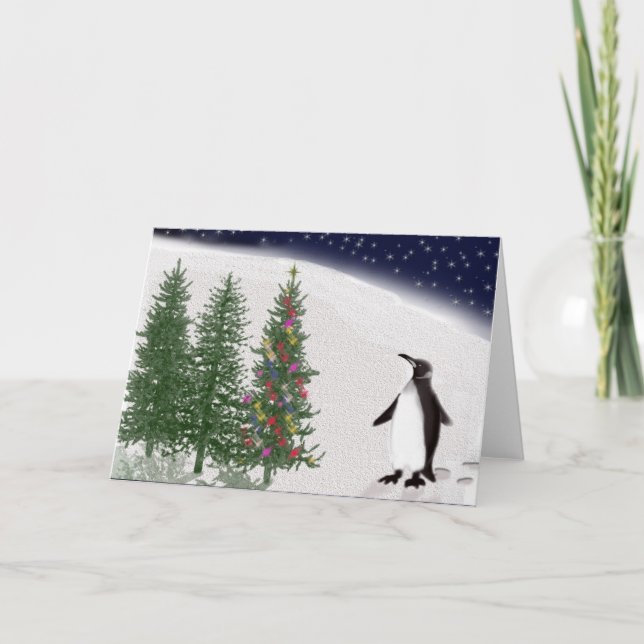 Cartão De Festividades A penguin's Christmas (Frente)