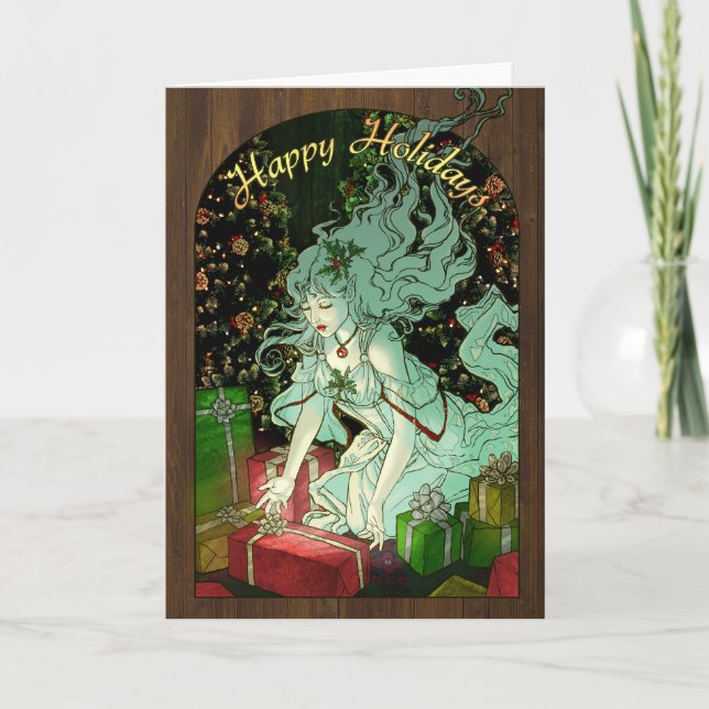 Cartão De Festividades A placa doadora de presentes (Frente)