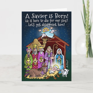 Cartão De Festividades A Saviour is Born! - Holiday Card