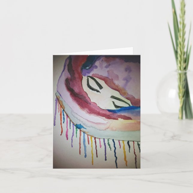 Cartão De Festividades a senhora no cachecol (Frente)