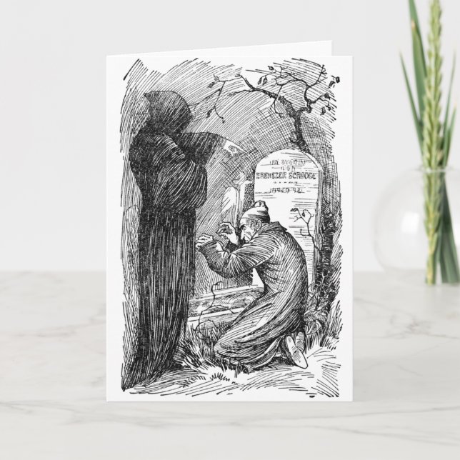 Cartão De Festividades A sepultura de Scrooge (Frente)
