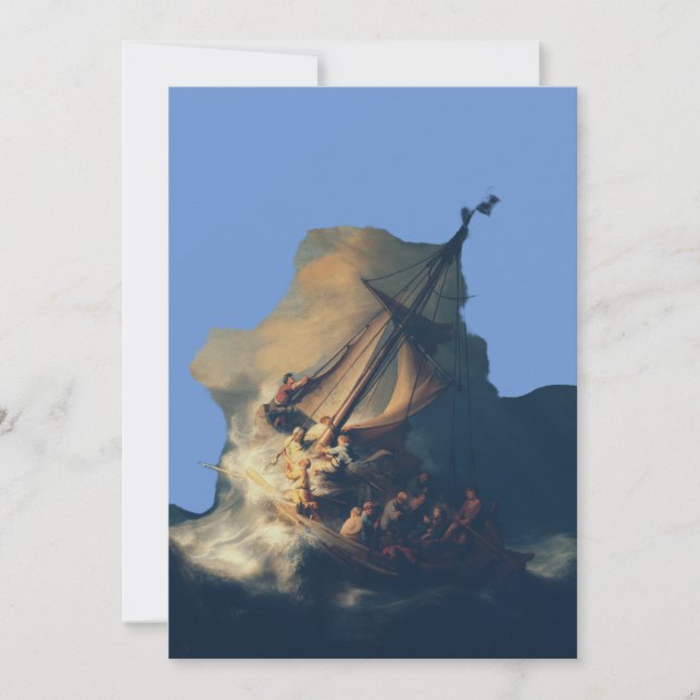 Cartão De Festividades A Tempestade no Mar da Galileia (Frente)