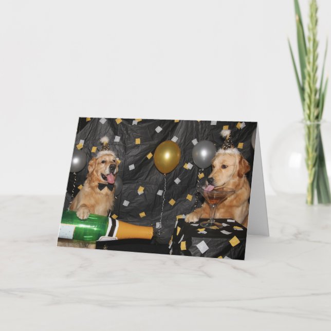 Cartão De Festividades A Toast to a Golden New Year (Frente)