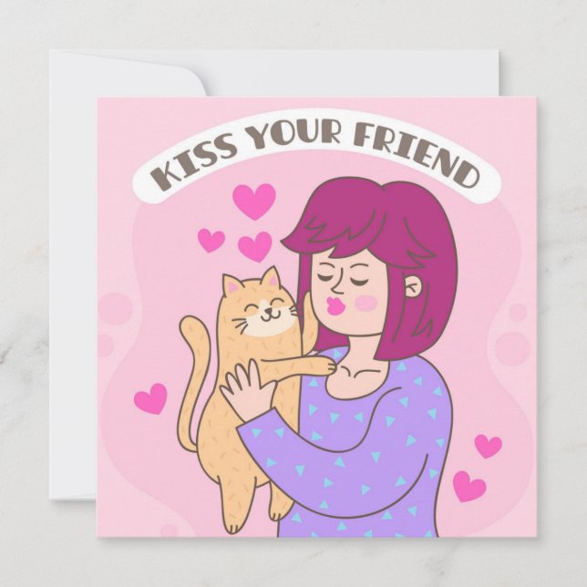 Cartão De Festividades A Vida É Melhor Com Gatos (Frente)