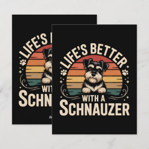 Cartão De Festividades A Vida é Melhor Com Um Schnauzer