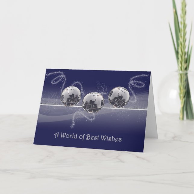 Cartão De Festividades A World of Best Wishes Christmas Card (Frente)