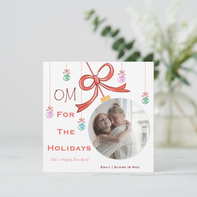 Cartão De Festividades A Yoga Lover's Flat Holiday Card (Em pé/Frente)