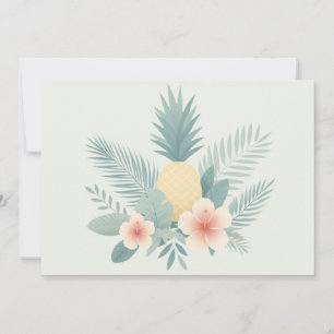 Cartão De Festividades Abacaxi floral e havaiano