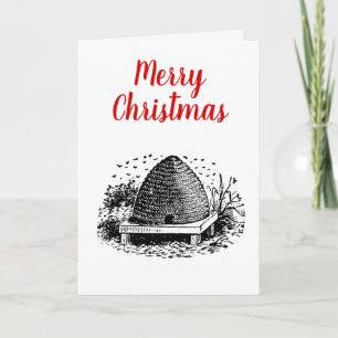 Cartão De Festividades Abelhas do vintage e colmeia heráldicas #1 da