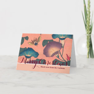 Cartão De Festividades Abelhas e Flores - Arte Japonesa Rosa Floral