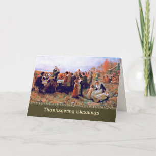 Cartão De Festividades Abençoações de Ação de Graças. Belas Artes