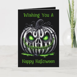 Cartão De Festividades Abóbora de Halloween Assustadora
