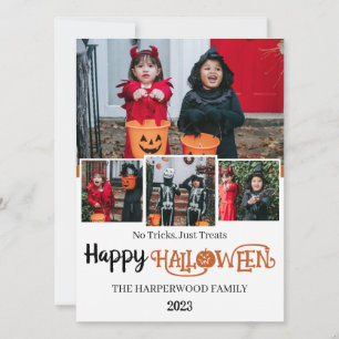 Cartão De Festividades Abóbora de Halloween fotomontagem Boo jack-o-lante