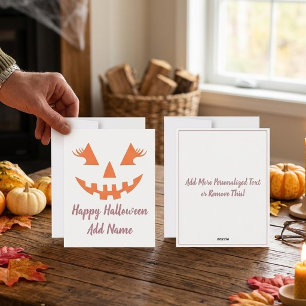 Cartão De Festividades Abóbora Personalizada Feliz Halloween Jack O Lante