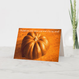 Cartão De Festividades Abóboras e Laranja Especiada Temporada de Férias G