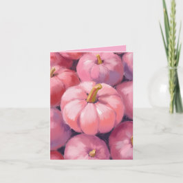 Cartão De Festividades Abóboras Pastel Rosa Halloween