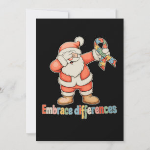 Cartão De Festividades Abraçar Diferenças Autismo Natal Santa Xmas