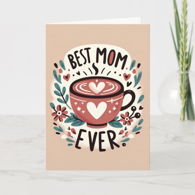 Cartão De Festividades Abraço Caloroso - Melhor Mãe de Todas (Frente)