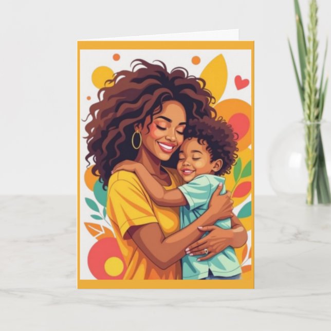 Cartão De Festividades Abraços de Mãe (Frente)