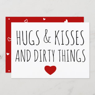 Cartão De Festividades Abraços e beijos e coisas sujas, Namorados engraça