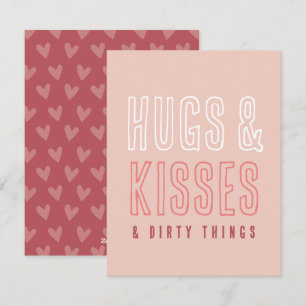 Cartão De Festividades Abraços e Beijos Fofos & Coisas Safadas Valentines