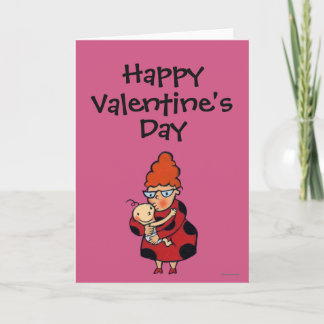 Cartão De Festividades Abraços grandes do olá! do Auntie no vermelho